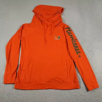 Adidas Miami Hurricanes UM Sweater Boys XL Orange Hoodie Sweatshirt KidsYouth • $18.95