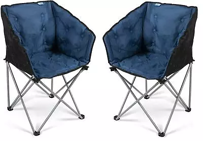 2x Kampa Dometic Tub Lightweight Folding Camping Chair Midnight Blue • £50.90