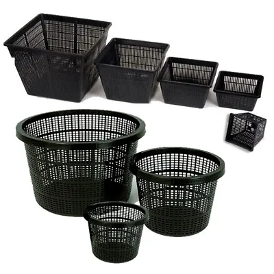 Pond Plant Baskets Square Round Oval Kidney Shaped Garden Plastic Planter Pots • £6.50