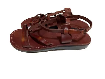 Style 6 Brown Leather Jesus Sandals Greek Roman CAMEL From The Holy Land Israel • $24.74