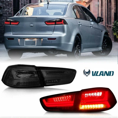 $169.99 • Buy 2pcs LH+RH Smoke LED Tail Lights Rear Lamps For 08-17 Mitsubishi Lancer EVO