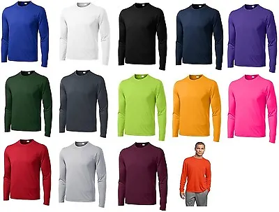 Mens Moisture Wicking Dry Long Sleeve Dri-fit Running T-shirts S-4XL NEW ST350LS • $9.35