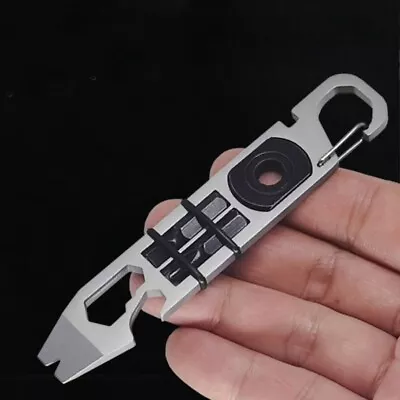 EDC Stainless Steel Keychain Pocket Pry Bar Crowbar Opener Outdoor Multi Tools • $12.05