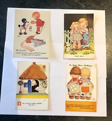 4x Mabel Lucie Attwell Postcards. 2 X Unused  2 X Posted In 1930s • £3