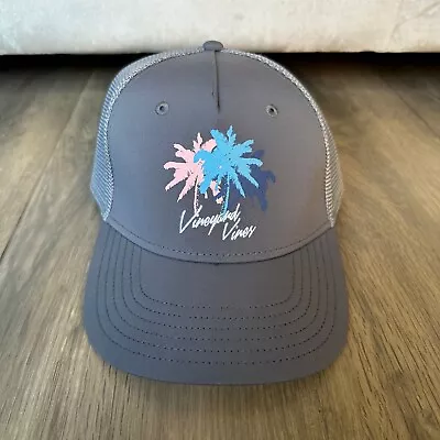 NWOT Vineyard Vines Palms Logo Embroidered Performance Trucker Gray Hat Cap • $12