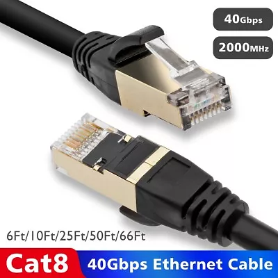 New Cat 8 Cat7 2M 3M 8M 15M 20M 22.6M 30M 40Gbps Ethernet Cable (RJ-45/8P8C) LOT • $7.99