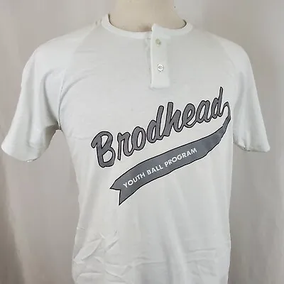 Vintage Brodhead Youth Ball Henley T-Shirt Large Single Stitch Deadstock 80s USA • $19.99
