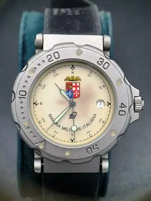 Vintage Marina Militare Italiana Diver Quartz Watch Stainless Steel • $900