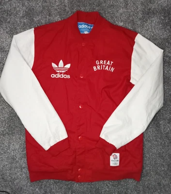 £19.99 • Buy Adidas Team GB Varsity Jacket 2012 | Red White Olympics Coat | Size Medium