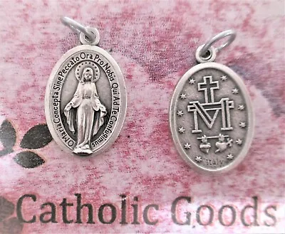 Miraculous Medal -  Latin  - Oxidized Die Cast Italian 1 Inch Medal • $2.25