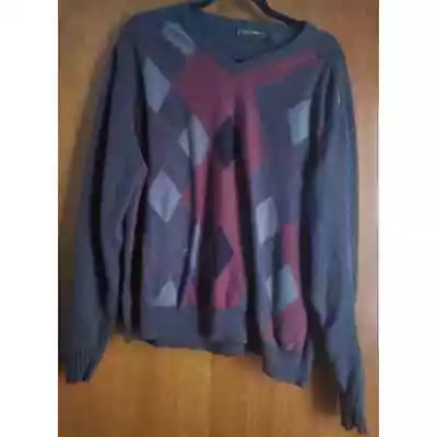 Cotton Reel Diamond Pattern Vintage Look Sweater Size XL Beautiful Detailing • $20