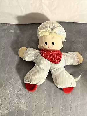 Vtg 10  Bantam Boy Doll Train Conductor  Plush Soft Toy Baby Doll Rattle • $15