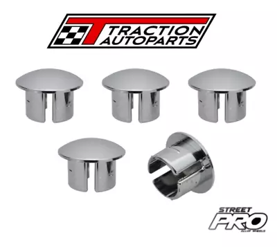 Wheel Plugs Chrome Push In 11/16 In. Hole Streetpro Weld Cragar Set Of 5 • $23.90