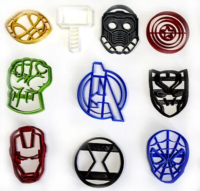 Avengers Infinity War Marvel Characters Logos Set Of 10 Cookie Cutter Pr1089 • $28.99