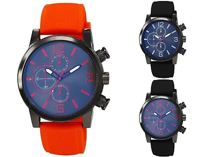 48mm Montres Carlo Men's Fashion Silicone Band Quartz Dress Analog Wrist Watch • $17.10