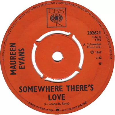 Maureen Evans - Somewhere There's Love (7  Single) • £92.99