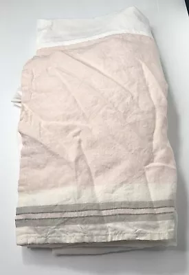 Restoration Hardware Washed Organic Linen Stripe Crib Skirt Petal NEW $159 • $44.99