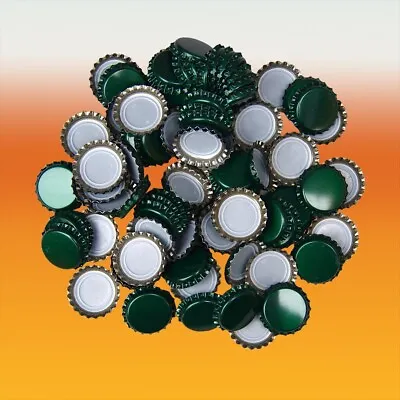 Pack Of 100 Green Crown Caps For Beer Bottles And Crafts • £4.45