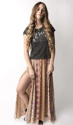 $330 • Buy Spell And The Gypsy Boho Blossom Saffron Split Maxi Skirt Vintage EUC - Size S