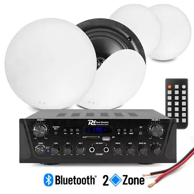 2-Zone Multi Room Ceiling Speaker System PV220BT Bluetooth Amplifier & 4x NCSS5B • £239