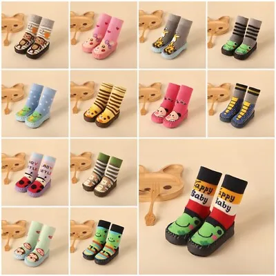 £5.99 • Buy Kids Baby Girl Boys Toddler Anti-slip Slippers Socks Cotton Shoes Winter Warm UK