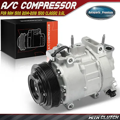  A/C Compressor W/ Clutch For Ram 1500 2014-2018 1500 Classic 2019-2022 V6 3.6L • $159.99