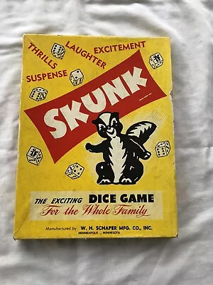 Vintage Schaper Mfg. Co. 1953 Skunk Family Dice Game #500 Complete Ships Free! • $24.97