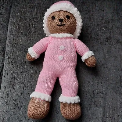 Teddy In Pyjamas Hand Knitted Toy • £5