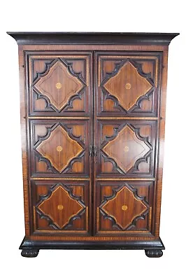 Alfonso Marina French Louis XIII Rosewood Marquetry Inlay Armoire Linen Press • $8000