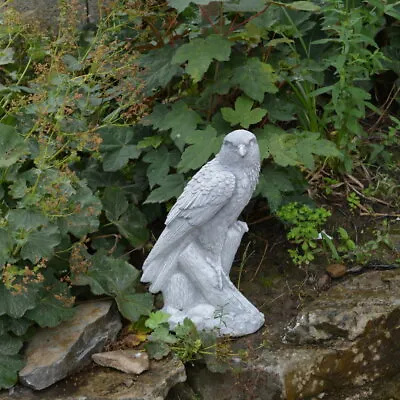 Solid Stone Figure Animal Bird Falke Peregrine Falcon Cast Frost Resistant • £46.51