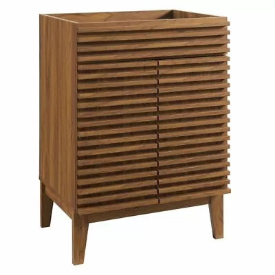 Modway Render Wooden Bathroom Vanity Cabinet In Walnut • $185.93