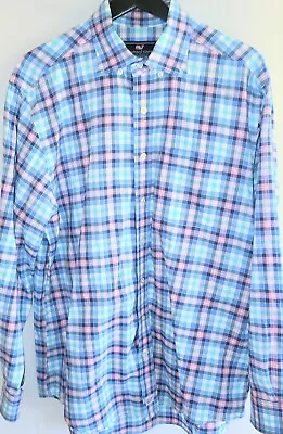 Vineyard Vines Murray Shirt Mens Medium Button Front Long Sleeve Checked Shirt • $12.98