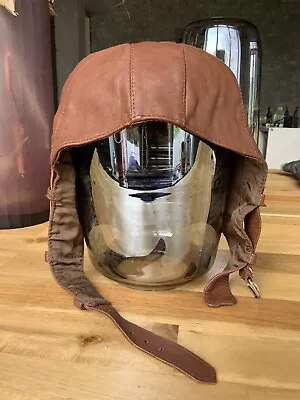 Vintage Pilot Leather Helmet  Original Soviet Era USSR Size 59 • $45