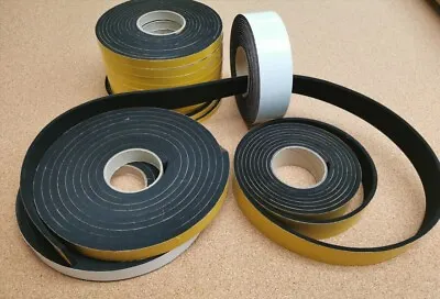 Neoprene Self Adhesive Backed Foam Sponge Strip Roll Sheet Tape Seal EPDM X 5M • £23.80