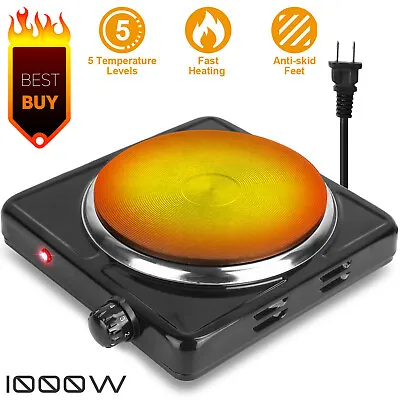 1000W Single Electric Hot Plate Kitchen Cooker Portable Table Top Stove Hob UK • £14.69