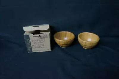 2 Pampered Chef Bamboo Snack Bowls #2296 2 3/4  Tall X 4 3/4  Wide • $15.99