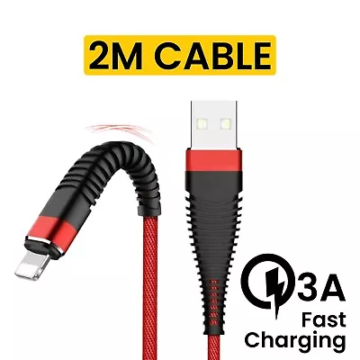 2M Braided USB Charging Charger Cable Cord For IPhone 14 13 12 11 Pro Max XR 8 • $6.95