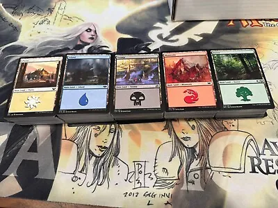 500 Magic The Gathering Basic Land - 100 Of Each + Card Storage Box - MTG LOT • $24.98