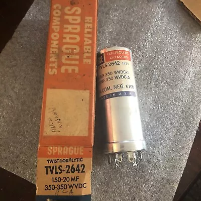 Sprague TVL-2642 Aluminum Can Capacitor 150-20 MF 350 WVDC Twist Loc • $20