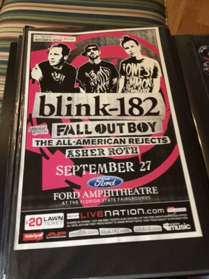 $14.99 • Buy BLINK 182 Concert Poster, W/Fall Out Boys, Tampa, Fl. 17” X 11”