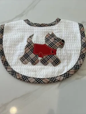 3 Martha’s Plaid Bib  Appliquéd With Scottie Dog / Plaid Trim NWOT • $20