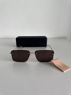 New Oroton Sunglasses Eyewear Glasses Womens Rory Gold Rectangle Metal • $125