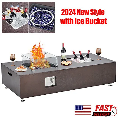 56'' Propane Fire Pit Table Outdoor 50000BTU Gas Firepit W/ Ice Bucket & Cover • $475.99