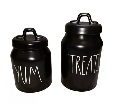 $225.15 • Buy Magenta Rae Dunn Canister Set Black Matte Jars Farmhouse YUM TREATS New In Box