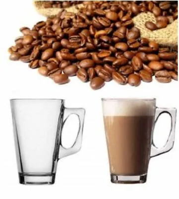 New 24pc Latte Glass 240ml Coffee Cappucino Tea Cafe Latte Mugs Glasses Cups Hot • £30.99