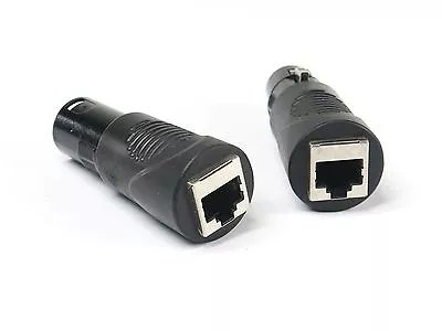 VRL RJ45 Ethernet Cat 5 To 5 Pin XLR DMX Female & Male Adapter Converter Set • $28.99