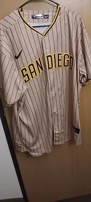 San Diego Padres - Manny Machado #13 Stitched Beige Striped Jersey 2XL NWOT • $22.50