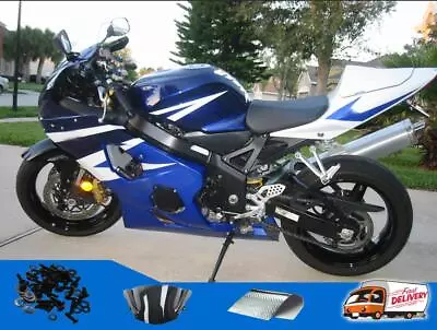 GL Blue White Plastics Fairing Kit Fit For  GSXR 600 750 2004-2005 O096 • $409.99