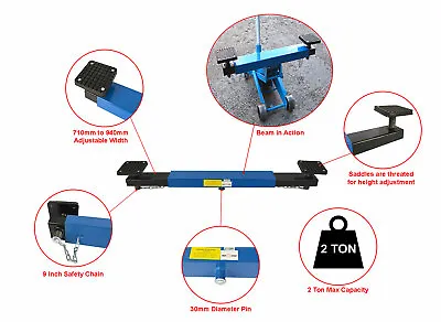 £39.99 • Buy Vehicle Car Cross Trolley Jack Beam Adapter 2 Ton Lifting Adjustable Tool Steel
