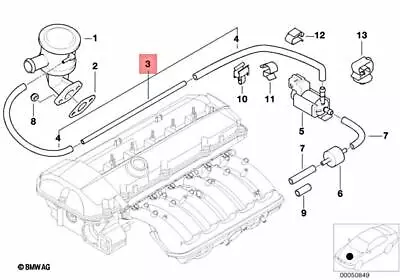 Genuine BMW E38 E39 E46 E53 Z3 Air Pump F Vacuum Control Pipe OEM 11727574490 • $54.87